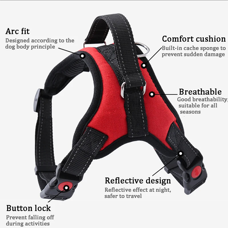 No Pull Reflective Adjustable Dog Harness